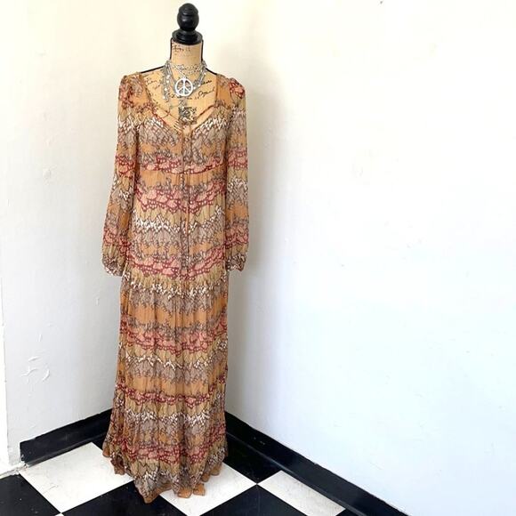 WILLOW Maxi Dress BOHO earth tones size Medium MEDIUM - M - Picture 1 of 16